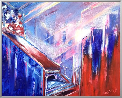 Original abstract cityscape - original, 16