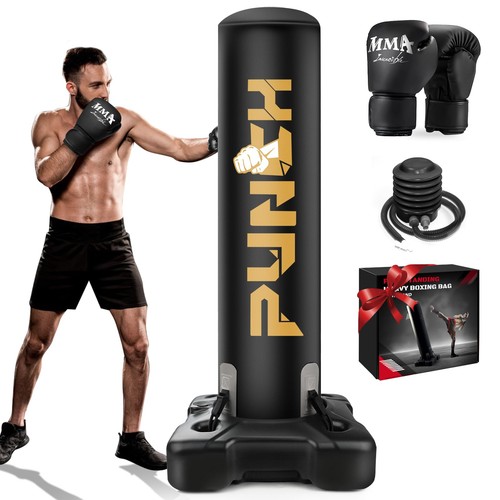 Heavy boxing bag with stand - bag,