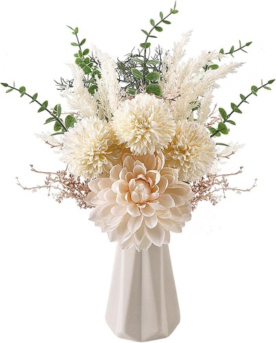 Fake flowers ceramic vase - fake,