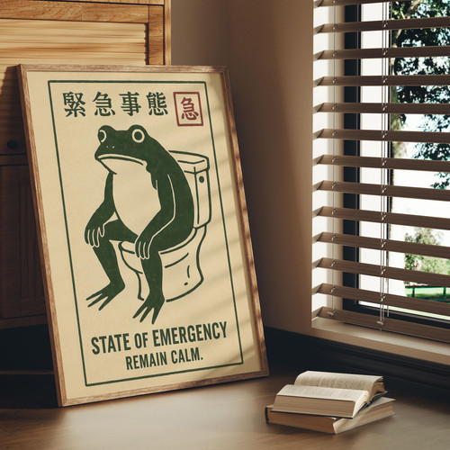 Funny frog bathroom - bathroom, wall