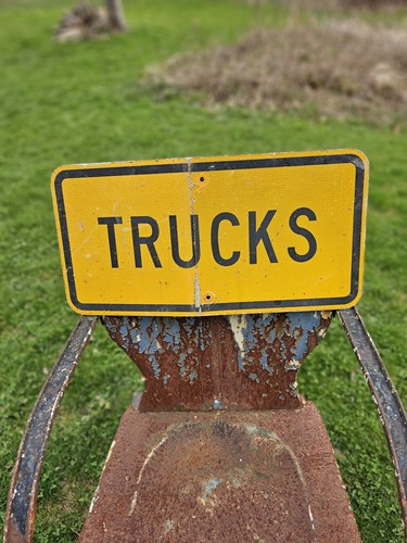 Vintage road sign trucks - vintage,