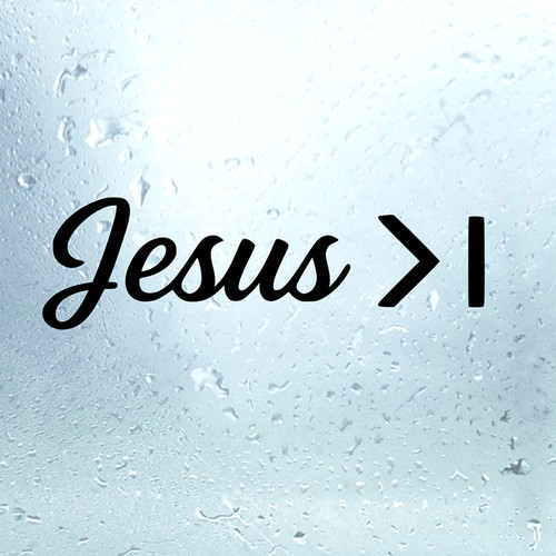 Jesus greater than sticker - jesus,