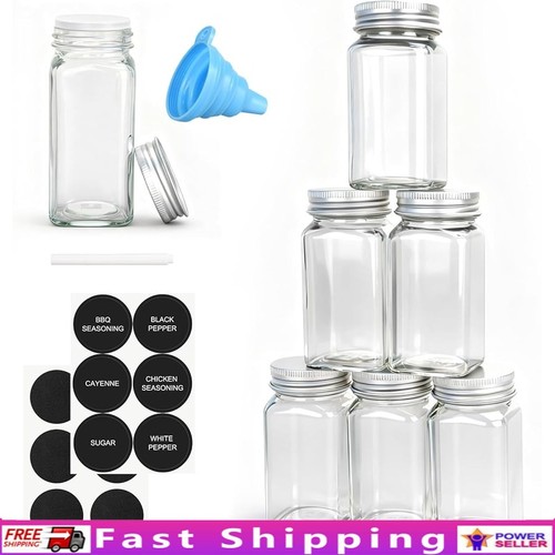 Glass spice jars shaker - spice, w/