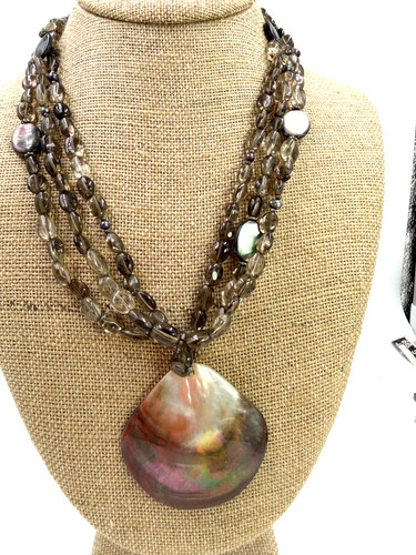 Necklace bead shell pendant - bead,