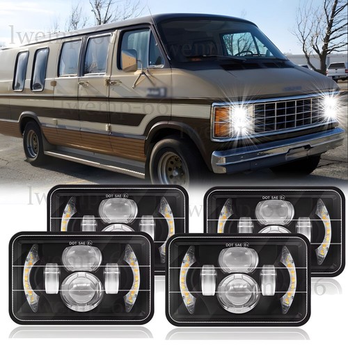 4pcs 4x6 square led - 4x6",
