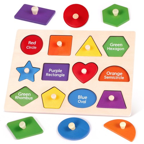 Montessori wooden peg - montessori, shape