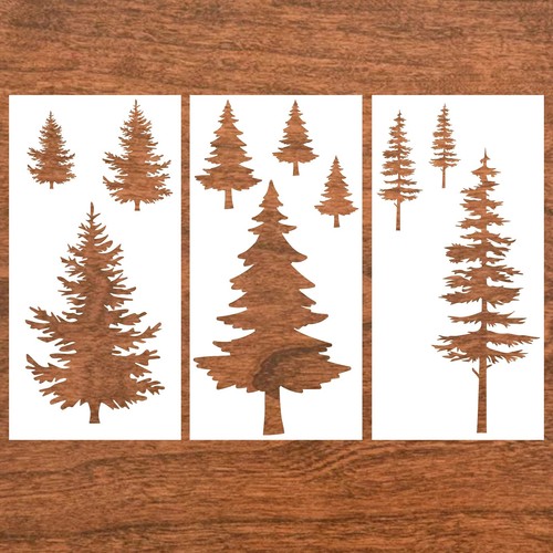 Pieces pine trees - 3, stencils