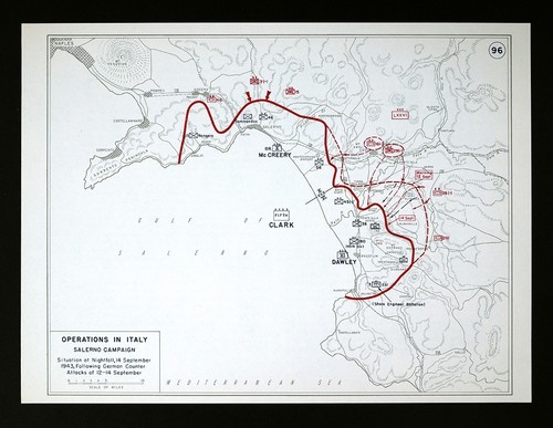 Wwii map salerno - map, 96