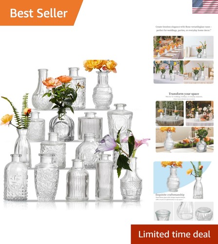 Glass bud vases set - vases,