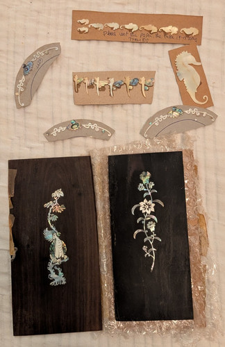 Vintage lacquer inlay wood - lacquer,