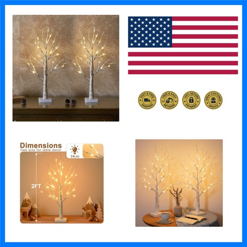 Lighted birch tree home decor - tree,