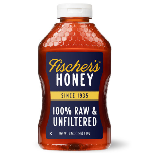 Fischers honey 24oz raw and - fischers,
