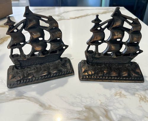 Nautical sailing ship bookends - sailing,