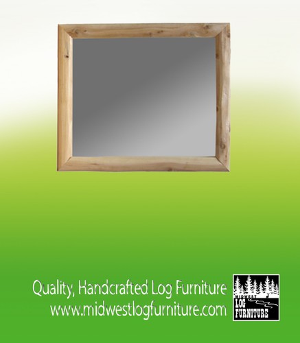 Log mirror 41x35 unfinished - log, |