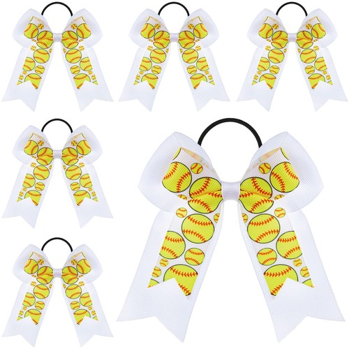 Pcs softball hair bows - softball,