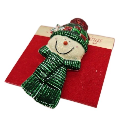 Snowman brooch christmas - snowman, pin