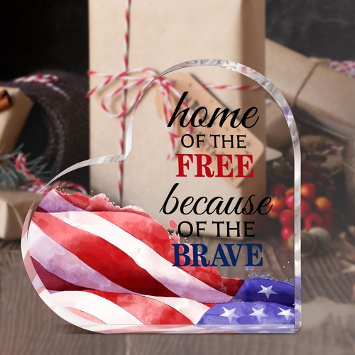 Patriotic heart shaped - patriotic, acrylic