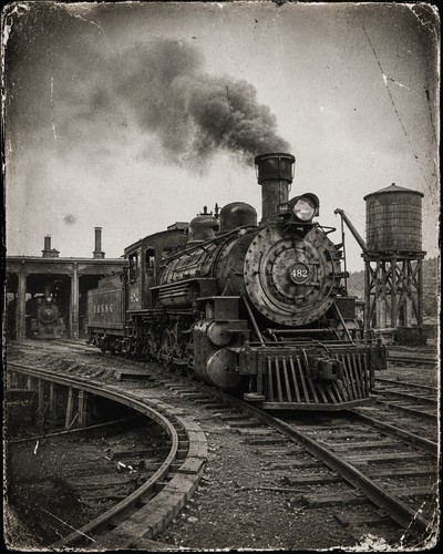 Vintage train 8x10 - vintage, print