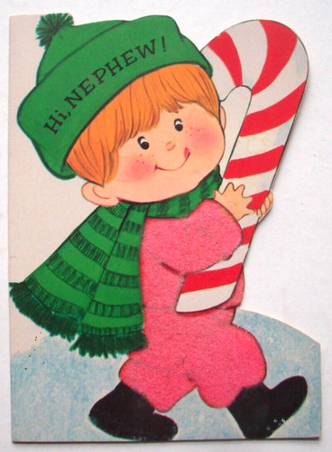 Flocked boy carries big candy - boy,