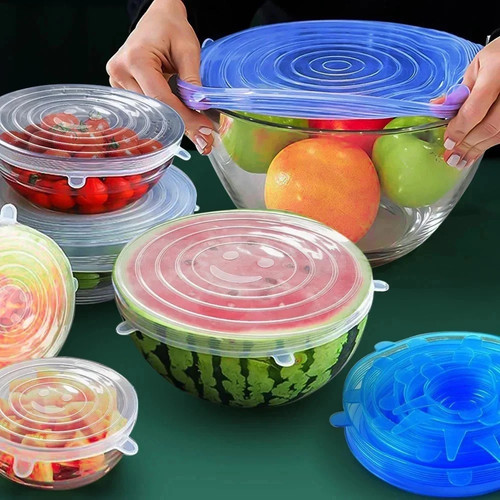 6pcs stretch silicone lids - silicone,