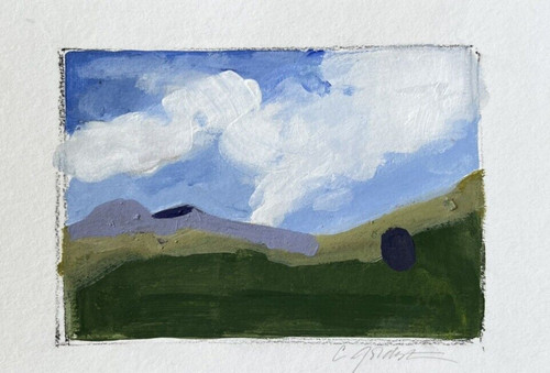 Modern acrylic painting blue - modern,