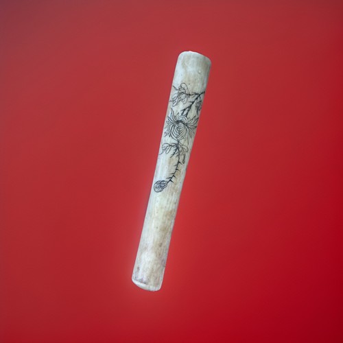 Antique scrimshaw cigarette - scrimshaw,