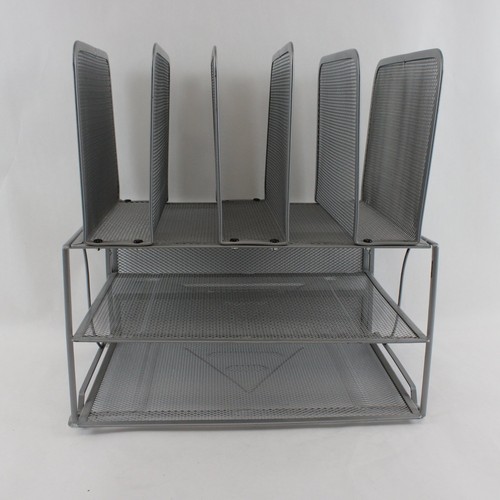 Silver tone metal mesh tier - silver-tone,
