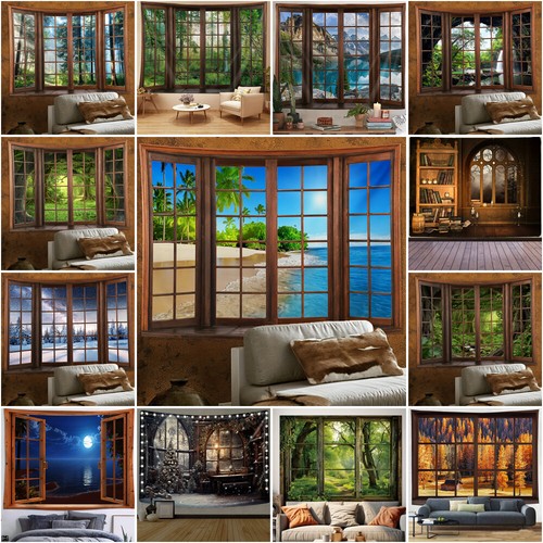 Large retro window - retro, scenery