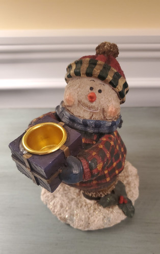 Snowman figurine holding - snowman,