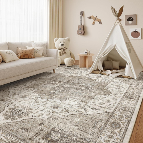 Vintage 6x9 area rug with - vintage,