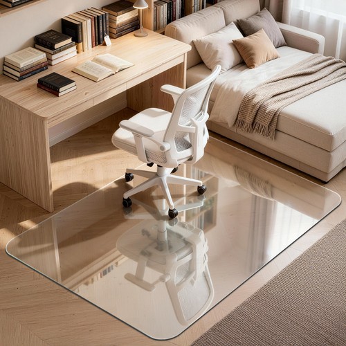 Clear tempered glass chair mat - glass,