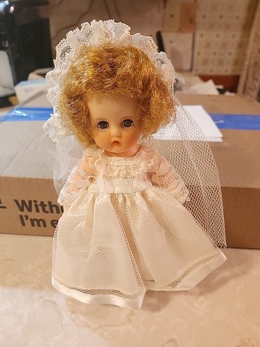 Wedding doll 1960s blue eyes - wedding,
