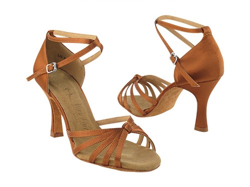 Women dark tan satin salsa - women's,