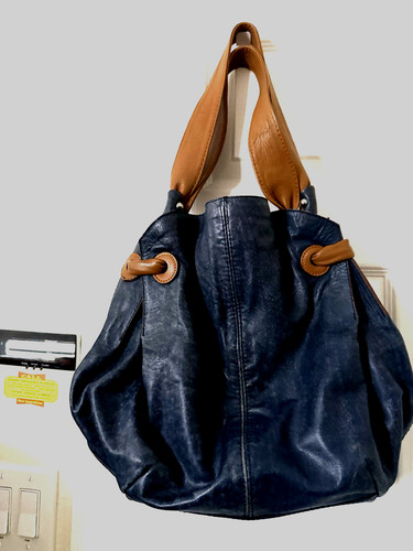 Distressed look blue denim - distressed,