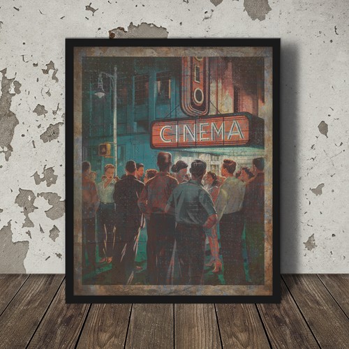 Vintage cinema movie wall art - vintage,