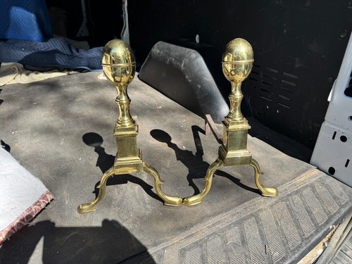 Pair signed brass - signed,