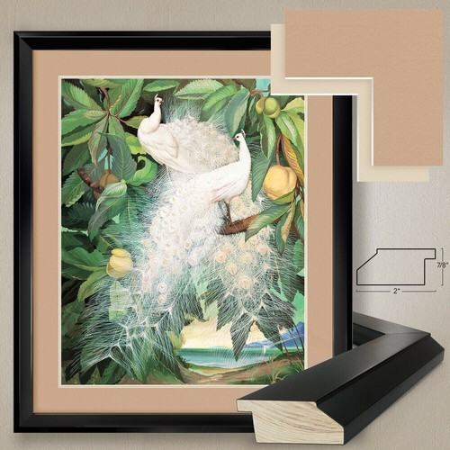 32w x38h white peacocks - 32w"x38h",
