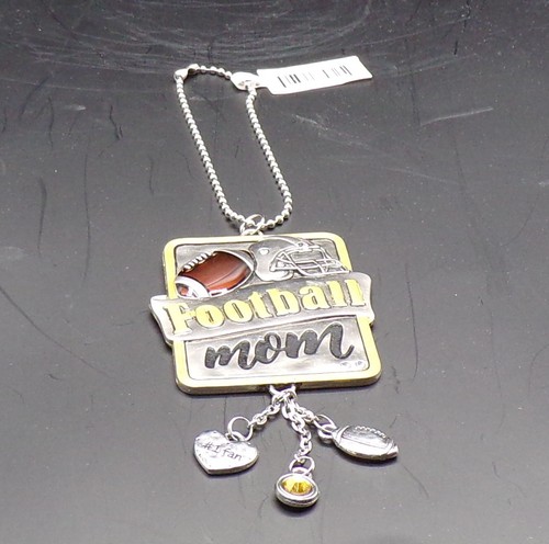 Football mom pewter car charm - pewter,