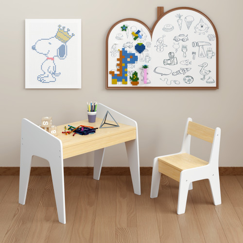 Kids wooden table and chair - table,