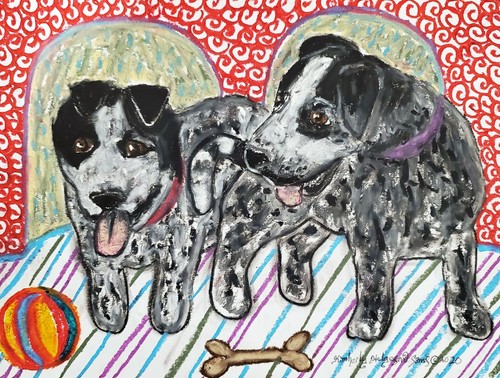 Australian cattle dog art - cattle,