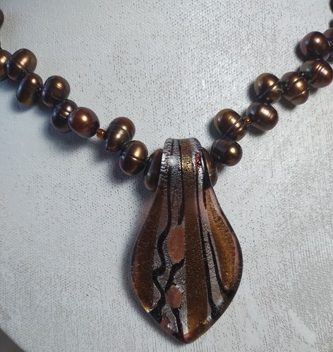 Lamp work pendant with - lamp,