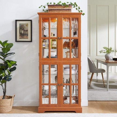 Lighted corner curio cabinet - corner,
