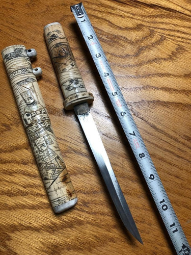 Antique japanese carved tanto - japanese,