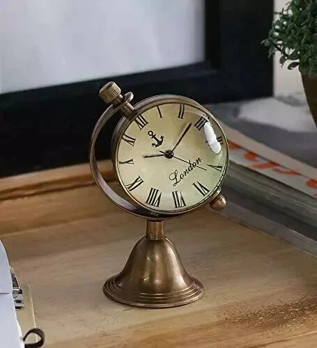 Antique brass analogue - brass, clock
