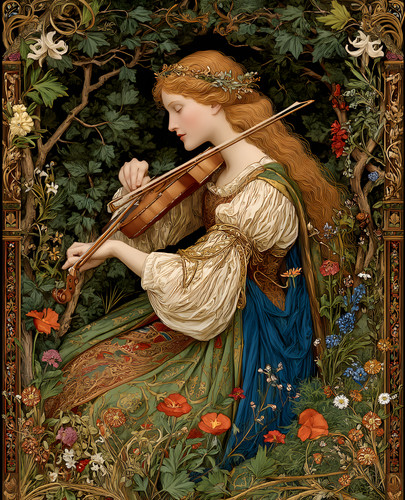 8x10 woman playing - 8x10, violin
