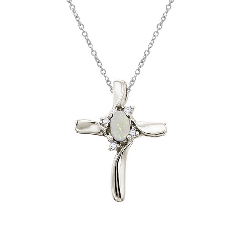 14k white gold opal - white,