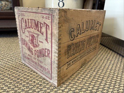 Antique wooden crate calumet - crate,