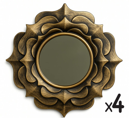 Bronze floral wall mirrors - 4x,