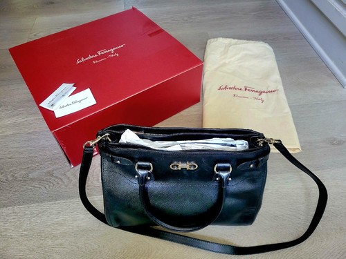 Ferragamo double gancini black - gancini,