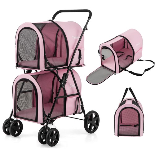 Double pet stroller - double,
